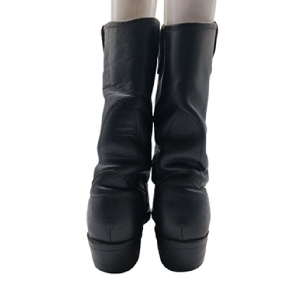Mason Western Boots Mens 10.5 EEE Black Leather Western Pull On Mid Calf Work - Picture 6 of 10